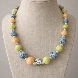 Viva Beads Hand Painted Ceramic Bead Necklace